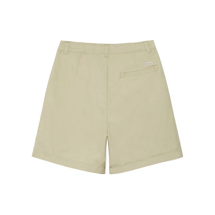 Li Ning X Disney Collaboration Dumbo Series Solid Color Loose Casual Shorts Women shorts Khaki AKSR838-1