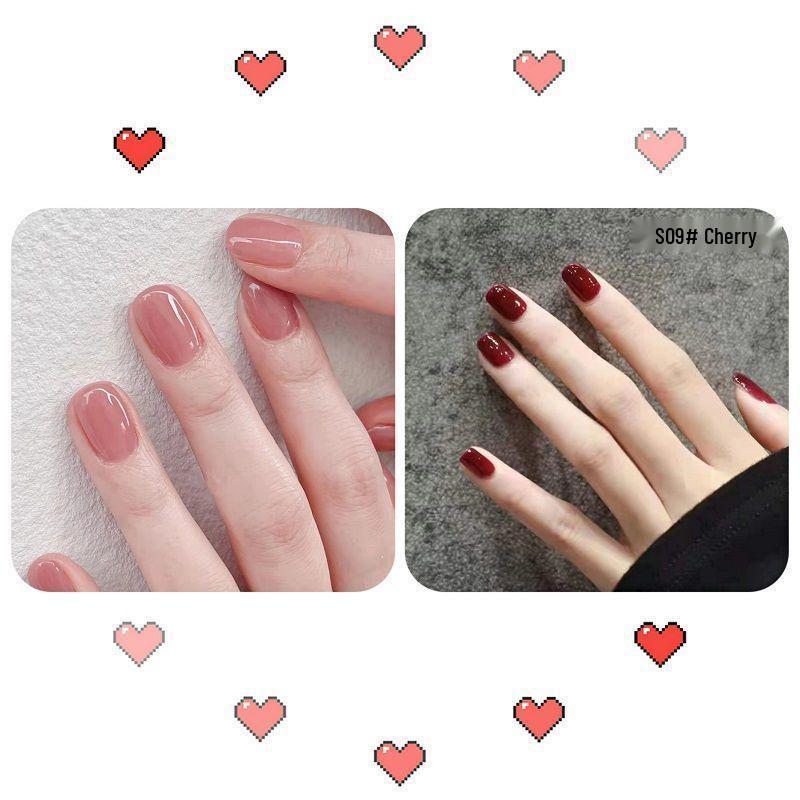 Peelable Odorless Water-based Nail Polish - Quick-drying, No-bake, Ice-clear Solid Nude Color for Students