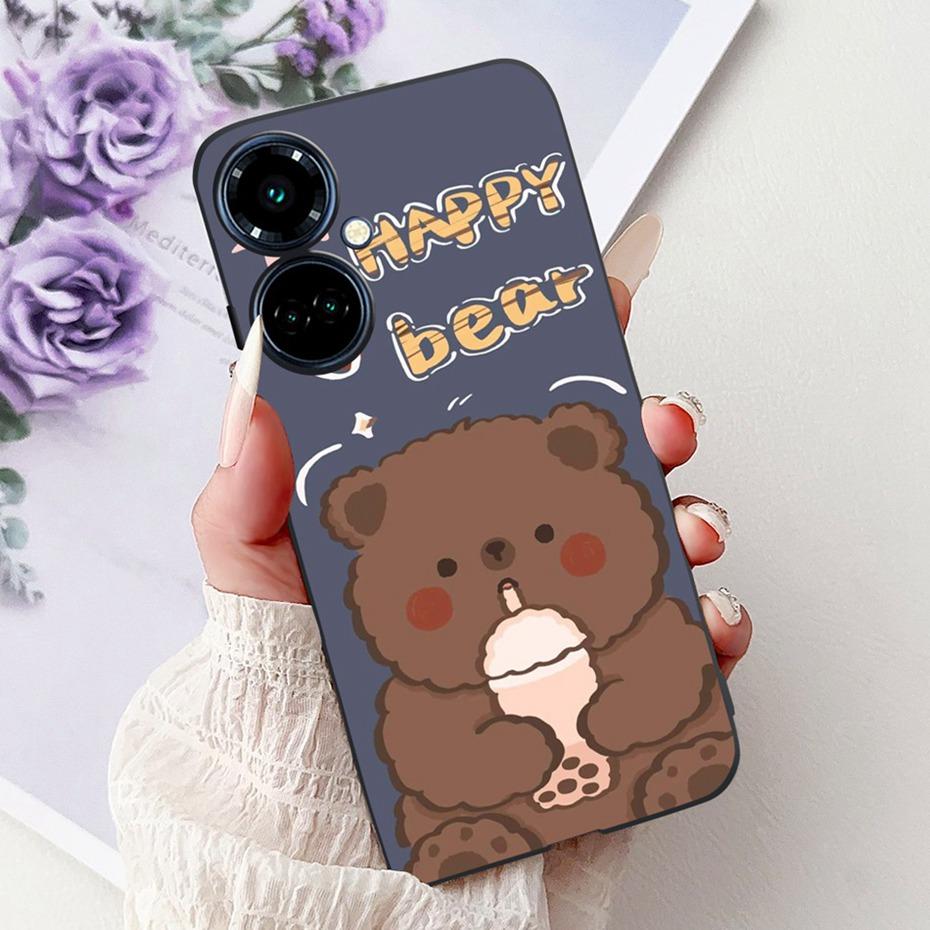 New Design Phone Case For Tecno Camon 19 Pro 5G 4G Camon19 Black Silicone Soft Cover For Tecno Camon 19 19Pro 4G Cases Bumpers