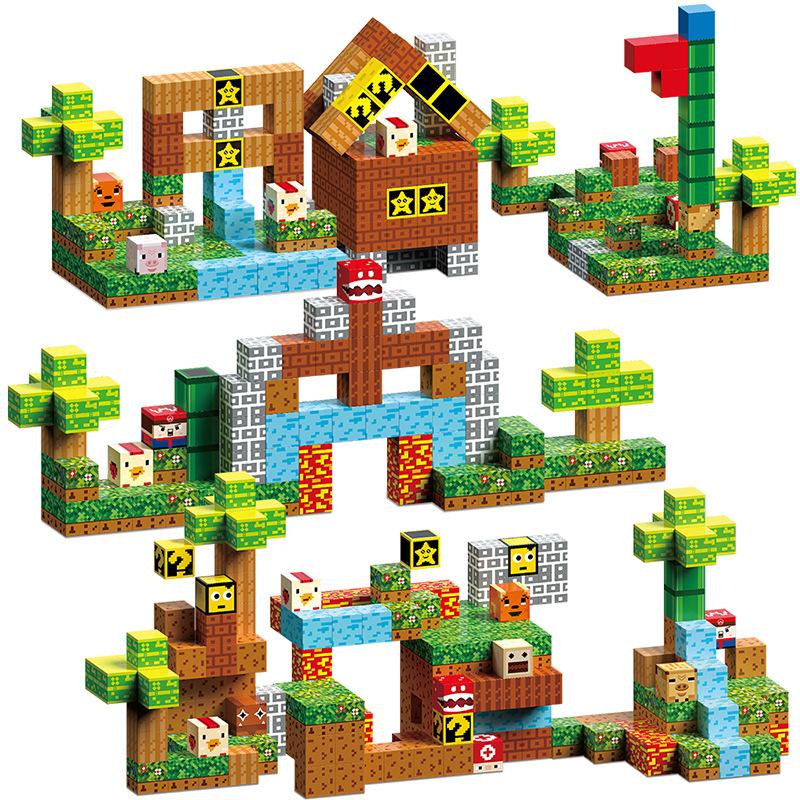Source Factory 60 Models My Magnetic World Magnetic Block Theme Set Diy Build Magnetic Building Block Toys