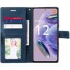 Case for Redmi Note 12 Pro+-Note 12 Pro Plus + 2 Tempered Glasses - Navy Blue Synthetic Leather
