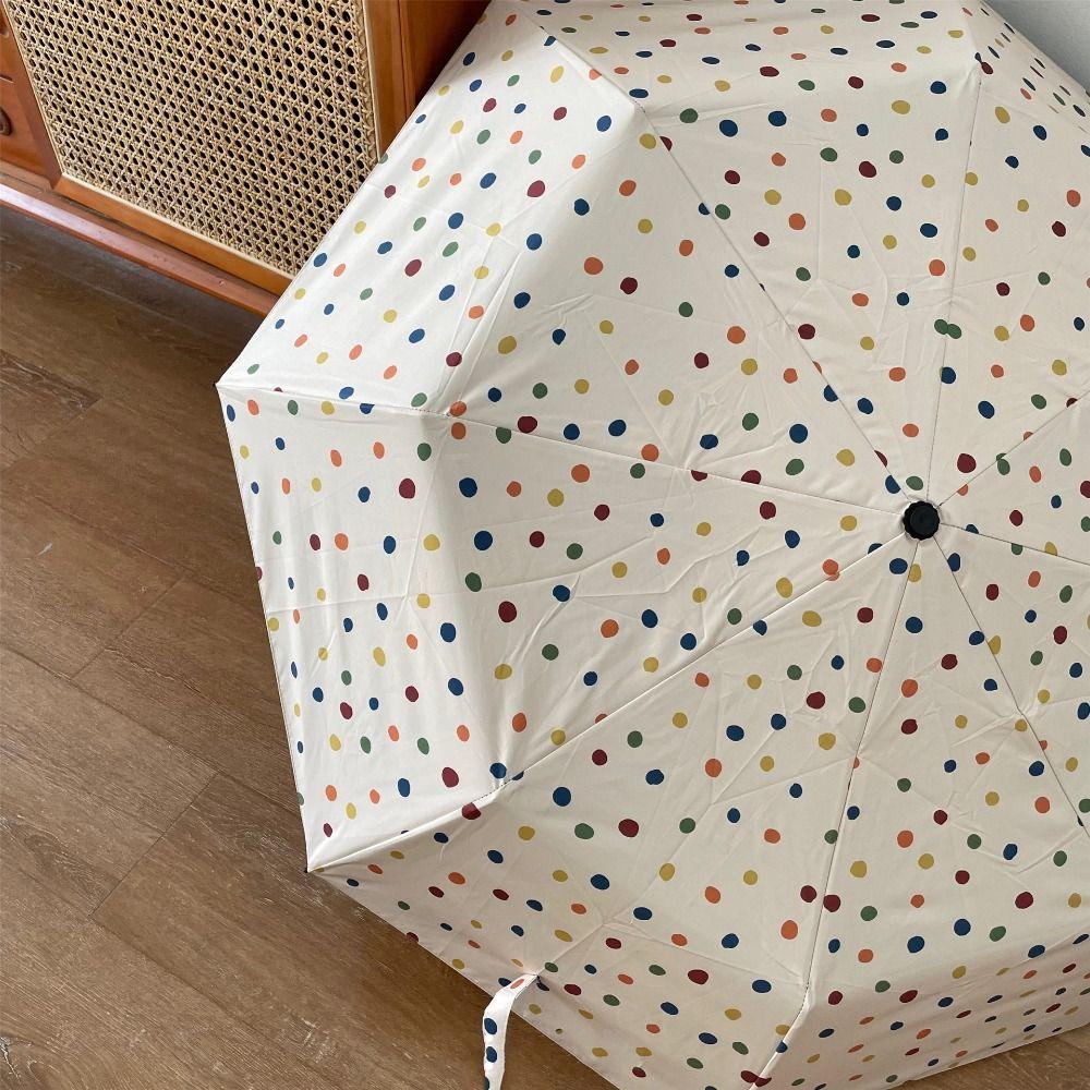 Vinyl Automatic Umbrella Windproof Polka Dot Umbrella Colorful Folding Umbrella  Outdoor