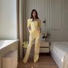 European and Women's Clothing New V-neck Tube Top Slim Top Short Jacket Wide-leg Trousers Three-piece Set