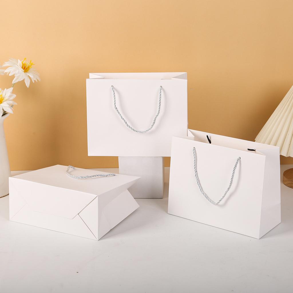 12pcs Elegant Paper Gift Bags with Handles Premium Packaging Bags for Clothing Boutique Shopping Wedding Party Gift Wrap