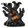 Eerie Tree Bark Lamp Halloween Decoration, Ghost Face Stump Lantern, LED Random Set Glowing Pumpkin Decor, Festival Atmosphere Horror Decoration Resin