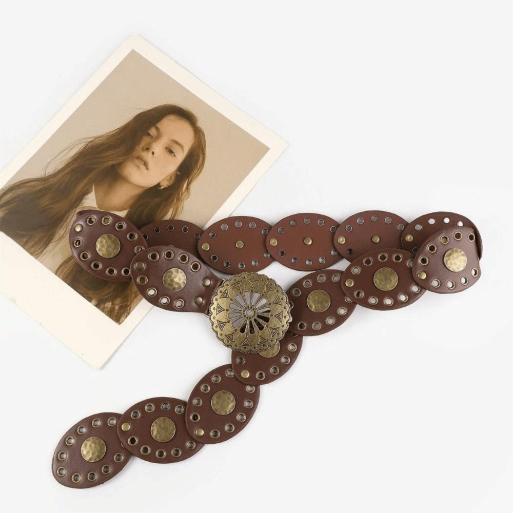 Ceintures de cowboy rondes style western Ceinture métallique style ethnique Ceintures ajourées Accessoires de taille