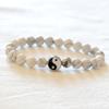 Fashion Classic Round Yin Yang Beads Unisex Bracelet Lovers Couple Jewelry Gift