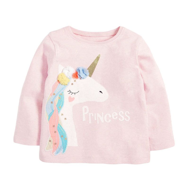 2025 Children s T-Shirt, New Autumn European and American Style Children s Clothing, Unicorn Girls  Long-Sleeved T-Shirt 51788 7t (140)