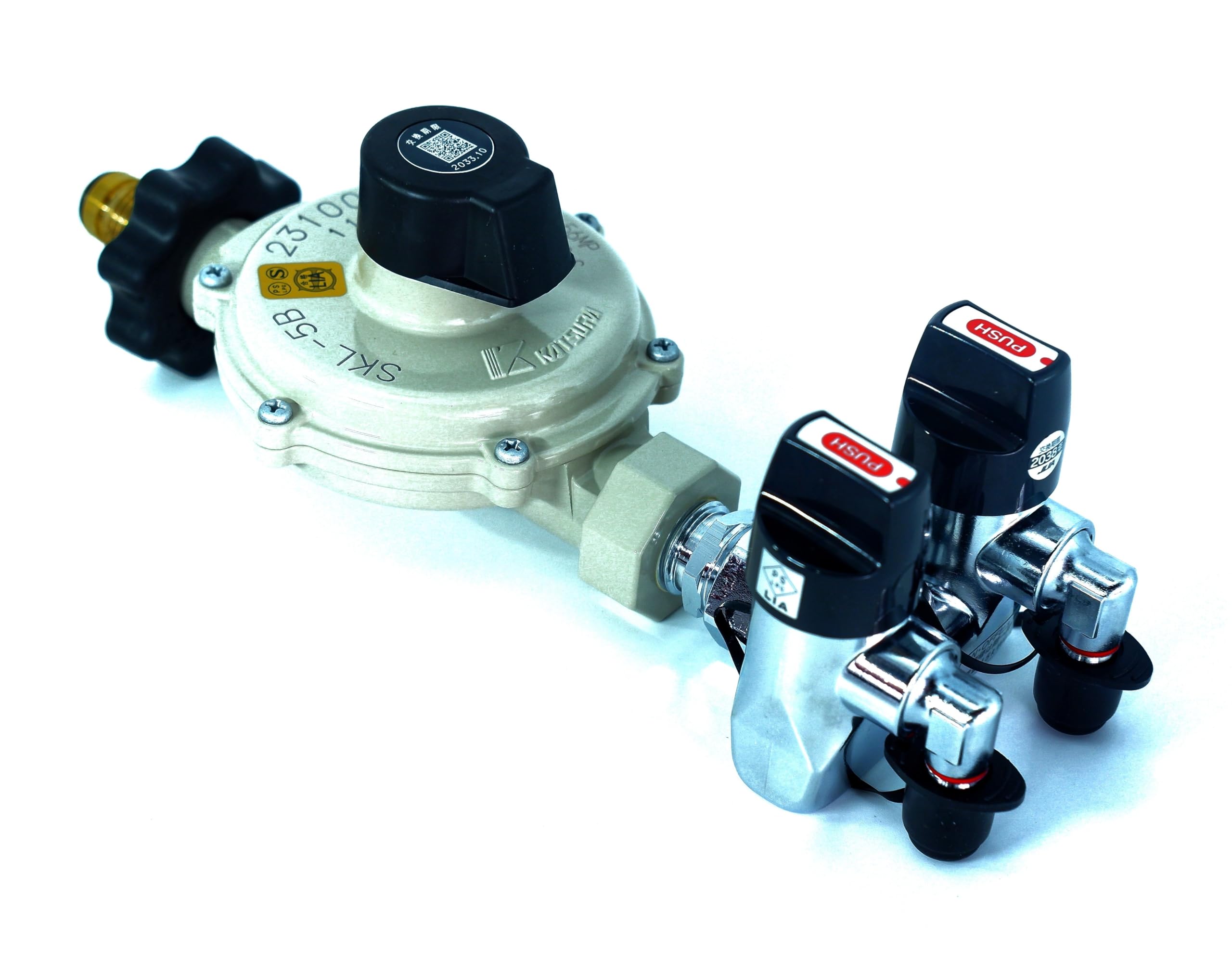 

Katsura Seiki Seisakusho fuse gas valve hose end type regulator set two-port (on/off) KCO-31K