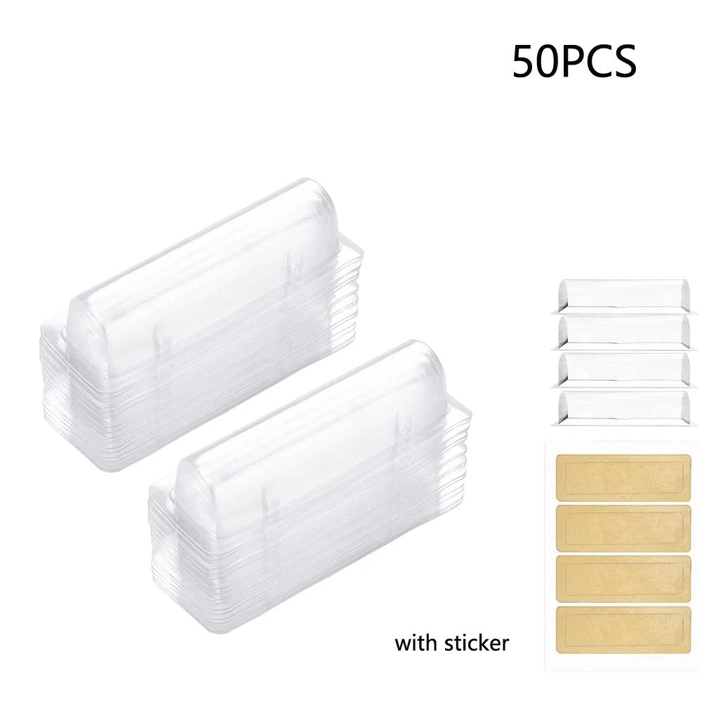 with stickers 50Pcs Plastic Dome Lip Balm Money Card Holder Clear Cash Money Window 01 50pcs 1 pcs 01