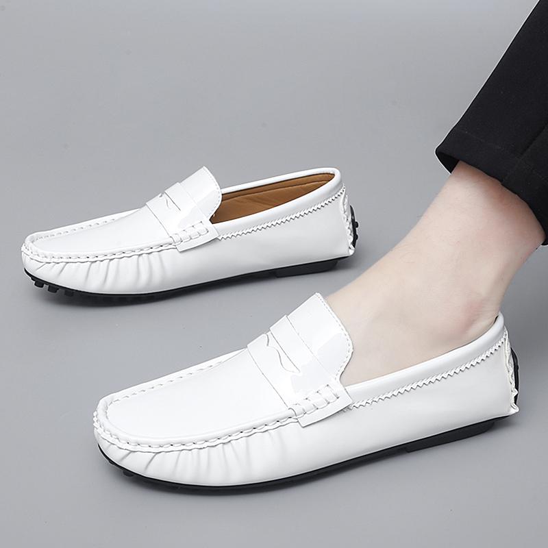 Nieuwe Mannen Loafers Yuppie Mannen Jurk Schoenen Slip Op Casual Lederen Schoenen Mannelijke Britse Stijl Zakelijke Lederen Mannen Loafers Grote maat 47