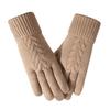 Touch Screen Gloves for Women In Winter Outdoor Cycling Warm Cold Plus Velvet Thickened Horizontal Machine Jacquard Knitted Gloves
