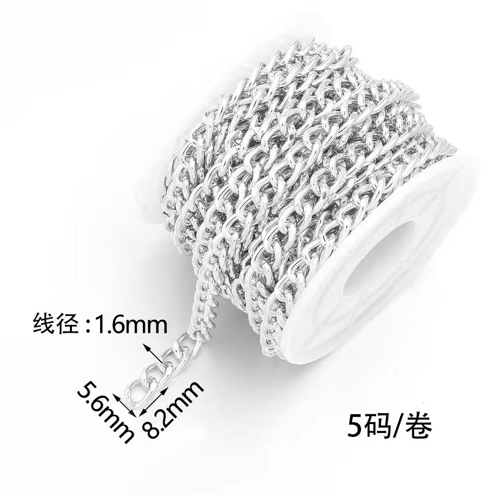 5Yards/Roll Aluminum Chains Metal O-Shaped Twist Link Chains For Jewelry Making DIY Necklace Bracelet Clothing Bag Accessories
