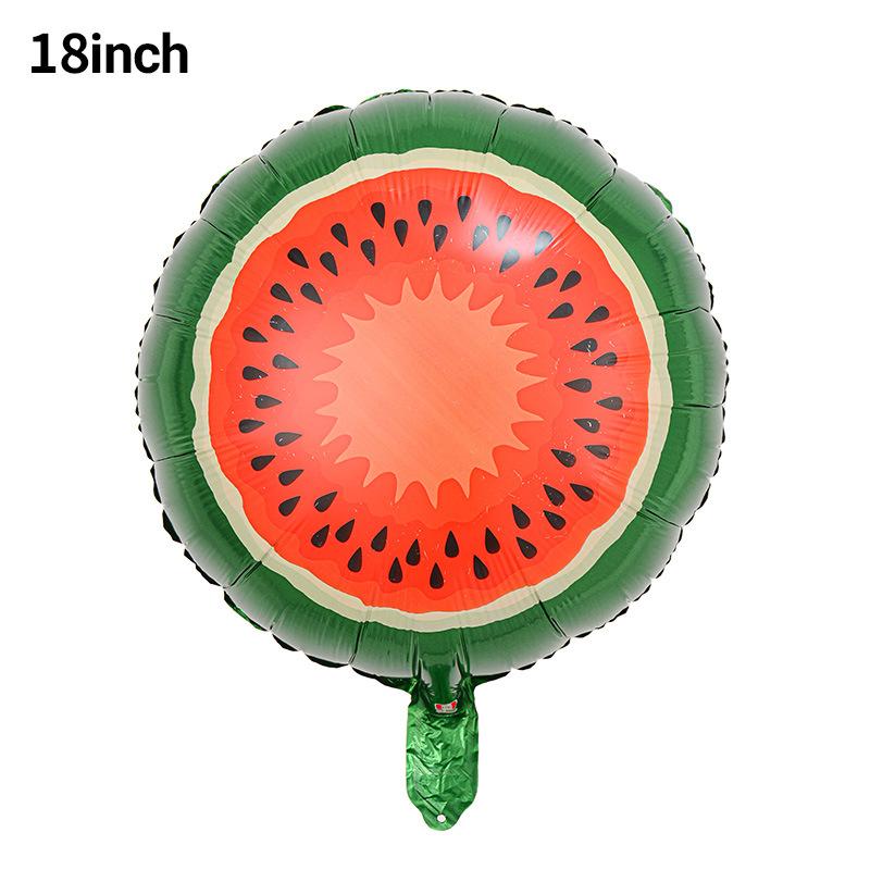 Watermelon Theme Balloon Summer Party Hawaiian Atmosphere Ball Watermelon Decorative Aluminum Film Balloon 4D Perfect Round Balloon