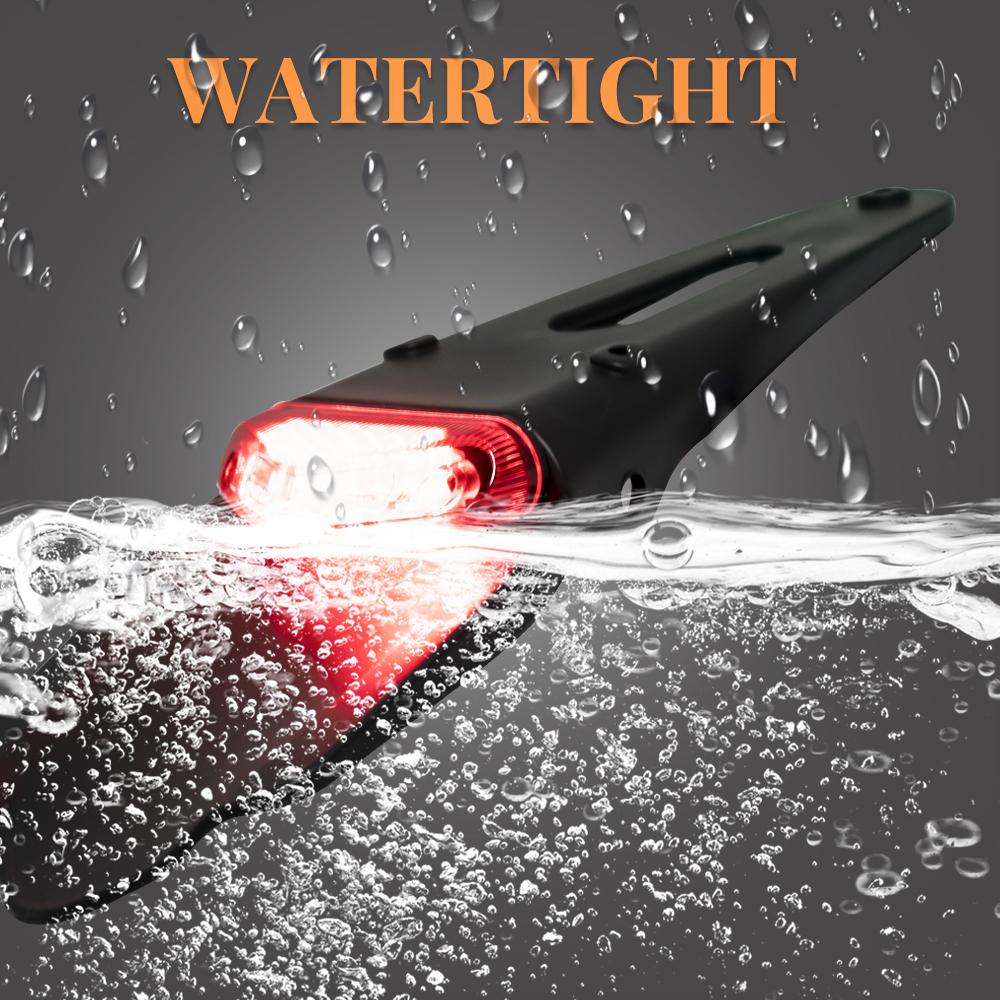 Motorcycle LED Taillight Brake Lamp 12V For Enduro Dirt Bike Trail Supermoto Motocross Enduro Rear Fender License Plate Bracket