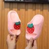 Cute Strawberry Children's Non-Slip Soft Sole Comfortable Thick-Soled Slippers for Home and Bathroom, Cartoon Sandals for All Seasons