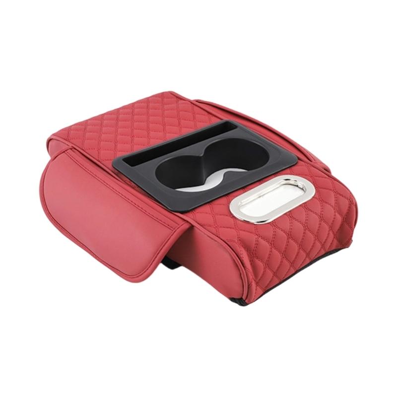 Ergonomic Support Leather Car Console Pad Height Adjustment Waterproof for Long Drive Comfort No Tool Required Setups
