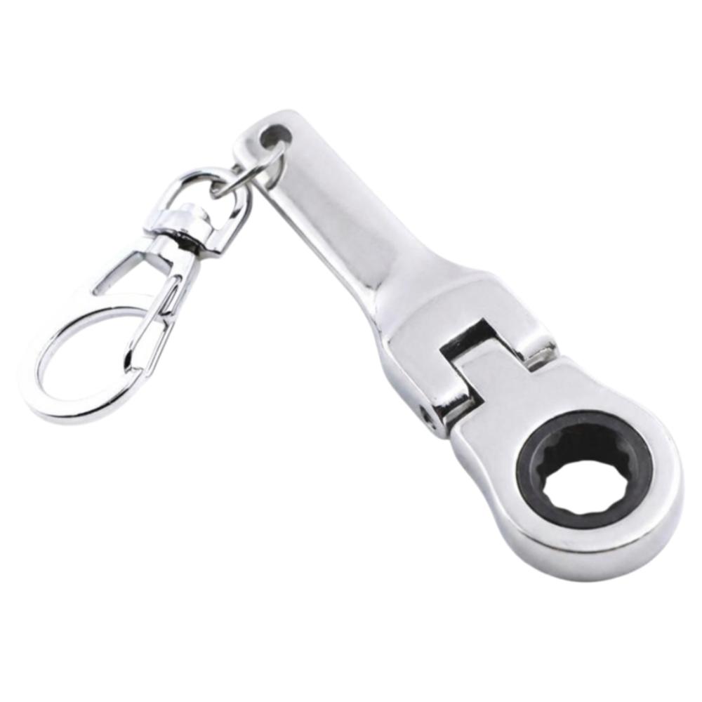 Metal Ratchet Wrench Mini Shaped Wrench Key Ring Creativity Racing Keychain Men's Gifts