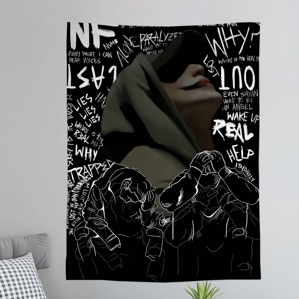 NF Rapper Printed Large Wall Tapestry Art Science Fiction Room Home Decor Decor Blanket
