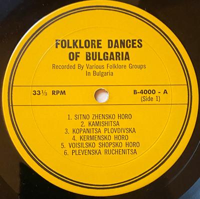 LP Record UNKNOWN ARTIST  Folklore Dances Of Bulgaria B4000 Festival Record US CountryFolk Used