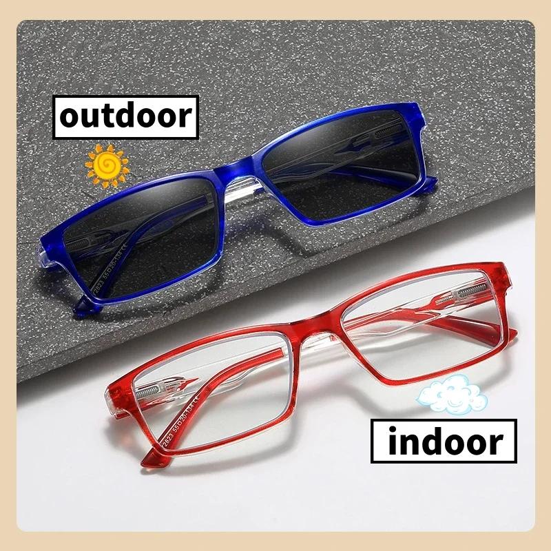 High-Definition Outdoor Photochromic  Presbyopia Glasses Vintage Reading Glasses Blue Light Blocking Eye Protection Glasses