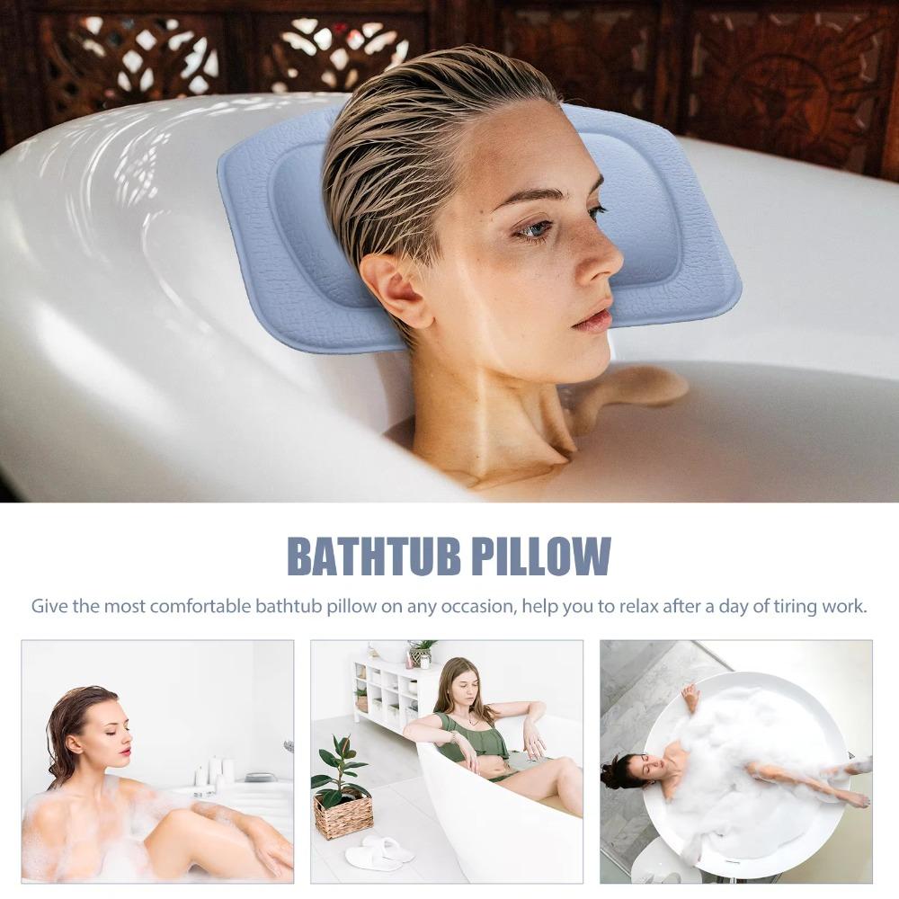 Waterproof Bath Cushion with Suction Cups Bath Headrest Bathroom Accessories Spa Headrest  Spa