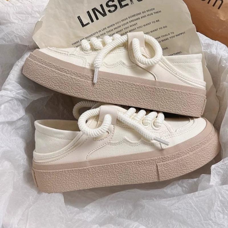 Summer Solid Color Breathable Canvas Casual Shoes Concise Versatile LittleWhite Shoe Comfort Platform Sneaker Tenis