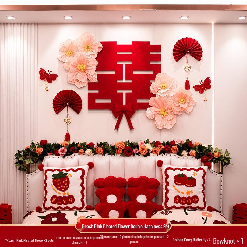 Wedding Room Decoration Set: Complete Bride & Groom's Bedroom and Living Room Decor Supplies.