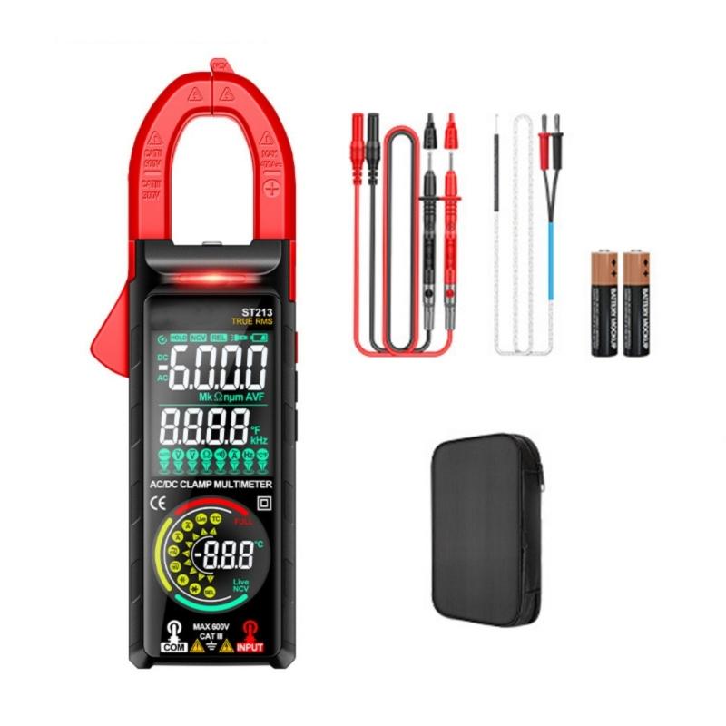 Professional Digital Clamp Meter 6000Counts Double Display Voltages Tester NonContact Voltages Sensors Builts In Flashlights