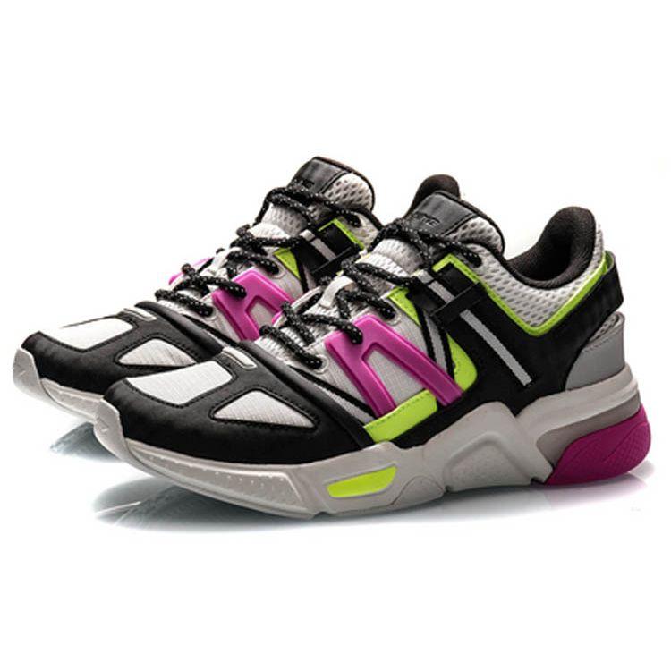 Li Ning Lekkie Klasyczne Buty Casualowe Damskie Sneakersy Szampańsko-Białe AGCQ188-1