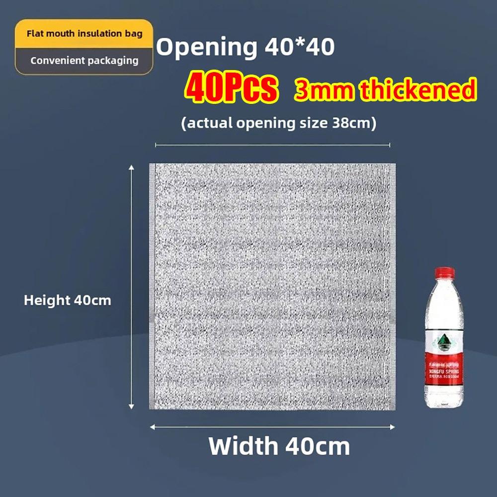 40Pcs/Pack 3mm Thickened Aluminum Foil Bag Food Thermal with Closure Insulation Bag Ice Cold Warm Cooler Bag Delivery Carrier