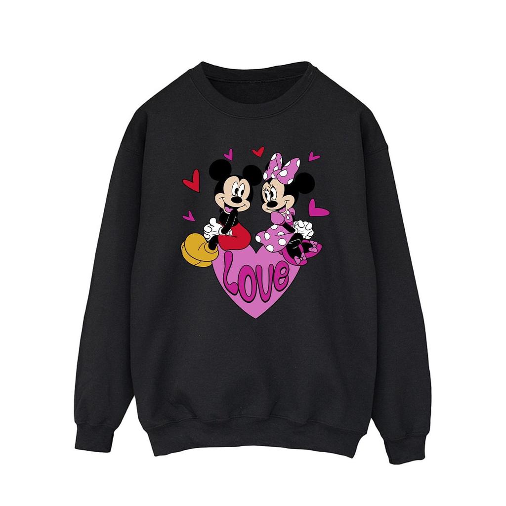 Disney Men's Love Mickey & Minnie Mouse Hearts Sweatshirt