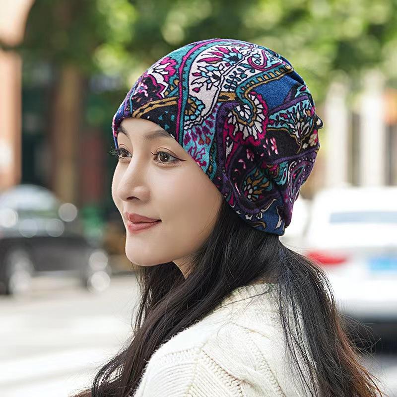 Fashion Double Head Cap Bib Twist Cap Multi-Functional Printed Scarf Cover Cap Neck Cap Face Mask Headscarf Cap C081