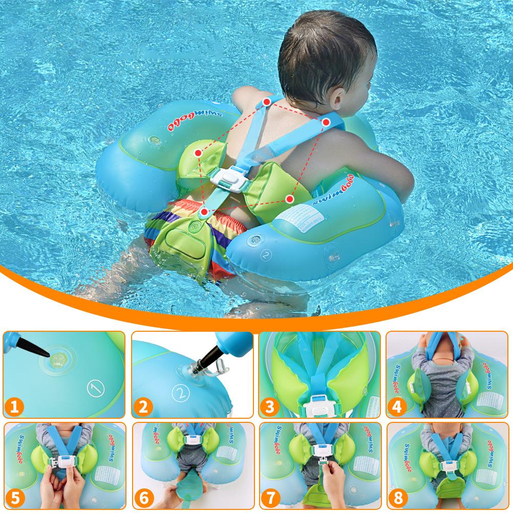 0-6 Years Baby Bathing Swimming Float Lay Ring Inflatable Infant Floating Ring Kids Swim Pool Accessories Circle with Inflator
