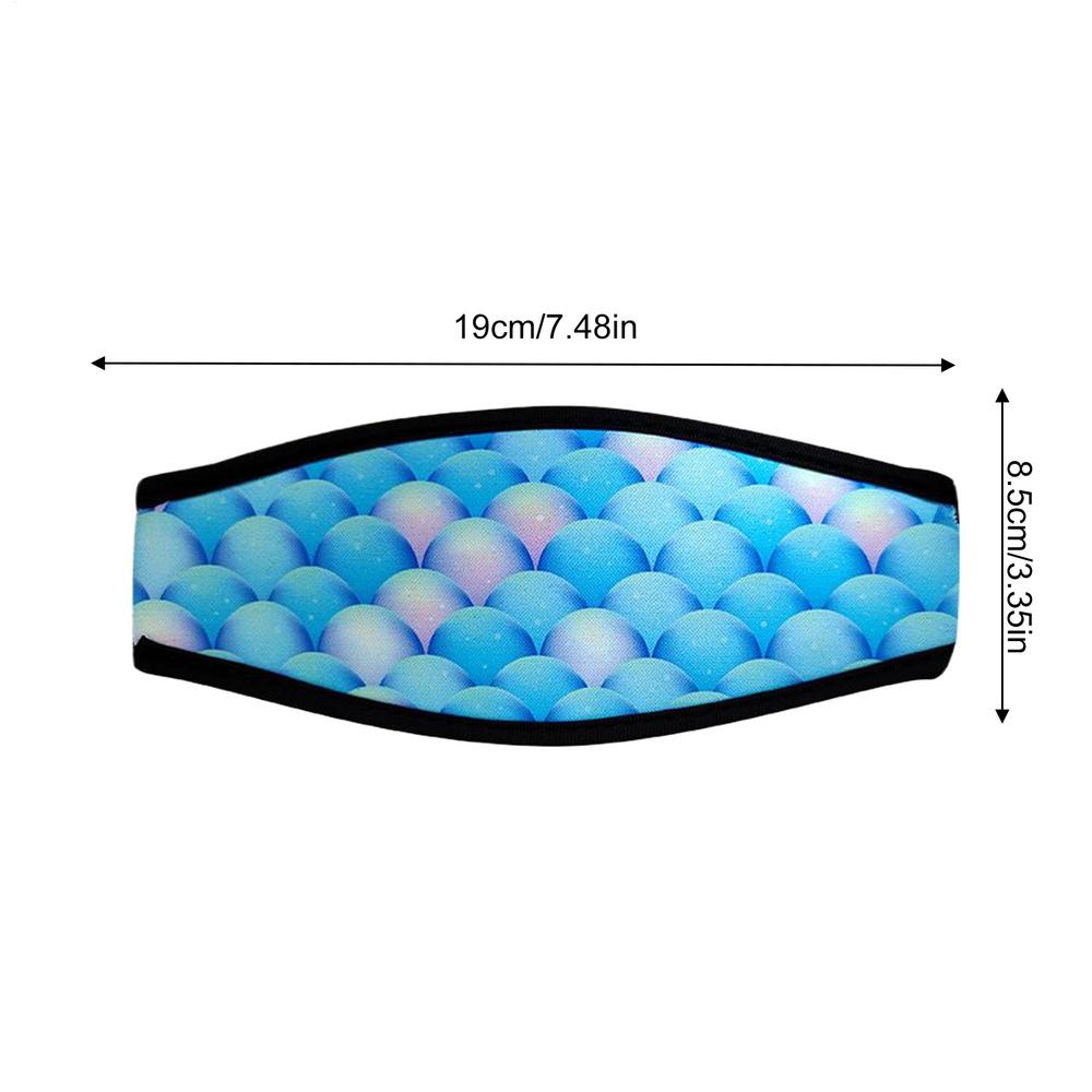 Neoprene Mask Strap Cover Diving Mask Slap Straps Cover Comfortable Dive And Snorkel Mask Strap Ocean Paattern For Outdoor, Pool синий