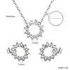 Fashion Bridal Gold Stainless Steel Pendant Necklace Earrings Jewelry Set for Women Plated18k Gold Necklace and Studs Earrings