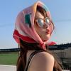 Women Flower Printed Headscarf Sun Protection French Pastoral Style Boho Lightweight Travel Picnic Outdoor Girls Scarf