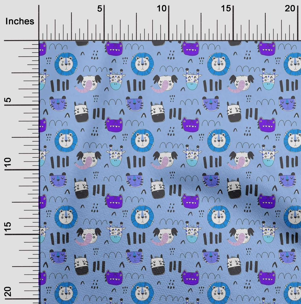 oneOone Cotton Flex Brown Fabric Kids Animal Quilting Supplies Print Sewing Fabric by The Yard 40 Inch