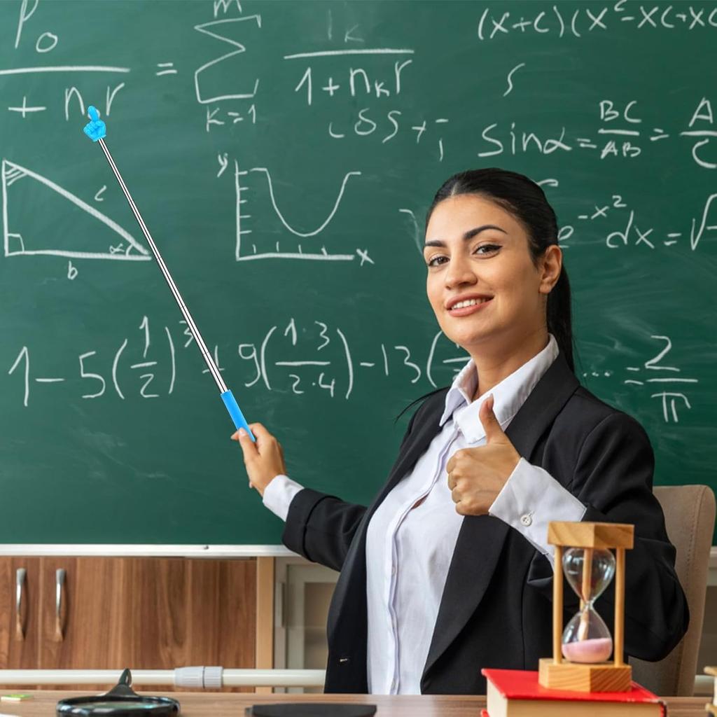 4 PCS Retractable Teacher Pointer Sticks, Extendable Hand Pointer Finger Pointers Stick Mini Retractable Classroom Pointers Hand PointerStick,