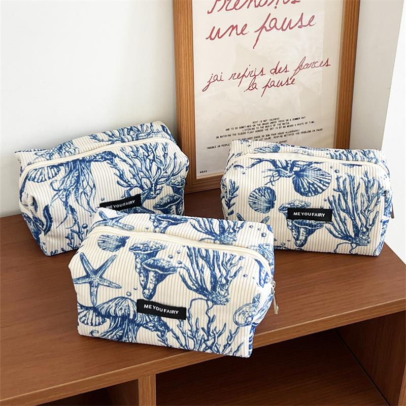 New Corduroy Storage Bag Cosmetic Bag Large Capacity Portable Cosmetic Bag Clutch Bag Storage Bag