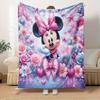 1pc Flannel Minnie Mouse Floral Bedding Throw Blanket Sofa Cover Gift Home Decoration Thin Soft Warm Plush Throw