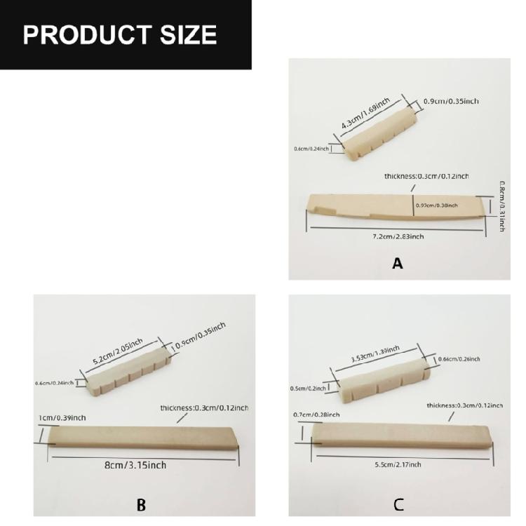 Guitar Saddles with Matching Nut Professional Acoustic Guitar Nut Guitar Bridge Saddles for Enhancing Sound Projection