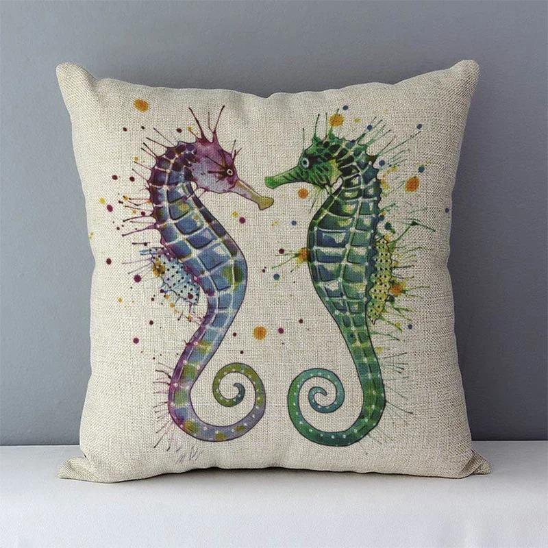 Home Decor Vintage Nautical Patterns Pillow Covers Pattern Cushion Cover Suitable for Sofa Bedroom Car Pillow Cover