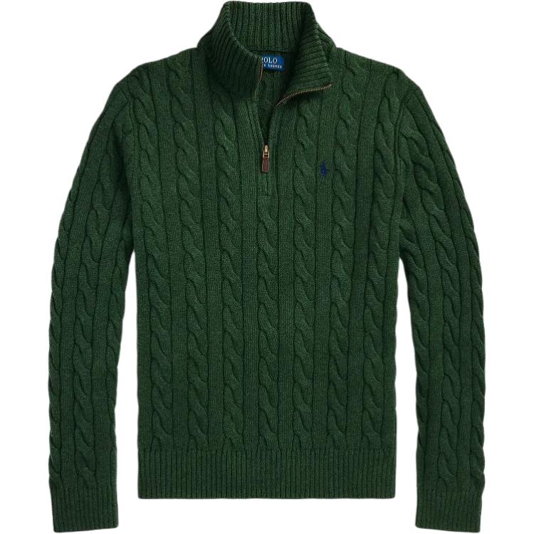 Polo Ralph Lauren Solid Ribbed Cotton Half-Zip Knit Sweatshirt Men Sweatshirts MNPOSWE16822363