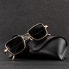 New Mens Vintage Small Frame Sunglasses Thick Edged Metal Square Sun Glasses UV400 Outdoor Driving Eyewear