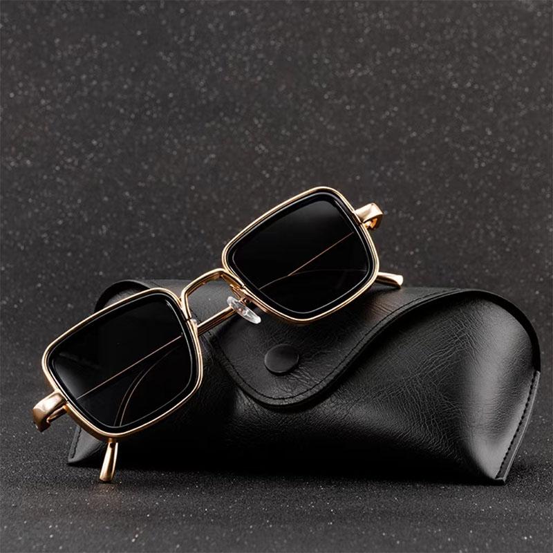 New Mens Vintage Small Frame Sunglasses Thick Edged Metal Square Sun Glasses UV400 Outdoor Driving Eyewear
