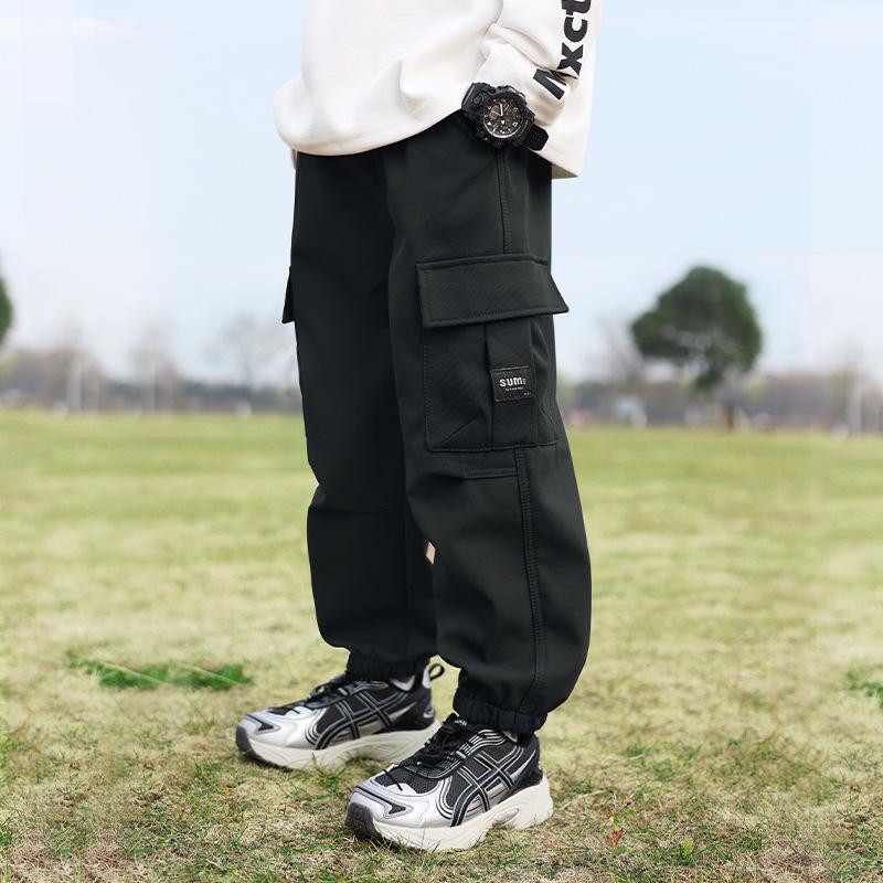 

Детские брюки брюки для мальчиков новые водонепроницаемые брюки средние и большие детские брюки свободного кроя тренд 160 [Recommended 145-155 height within 40 kg]