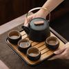 Quality Chinese Tea Set Hand-held Black Ceramic Teapot Teacup Set Kung Fu Tea Set Tea Box Purple Sand Charm Tea Pet Tea Ceremony