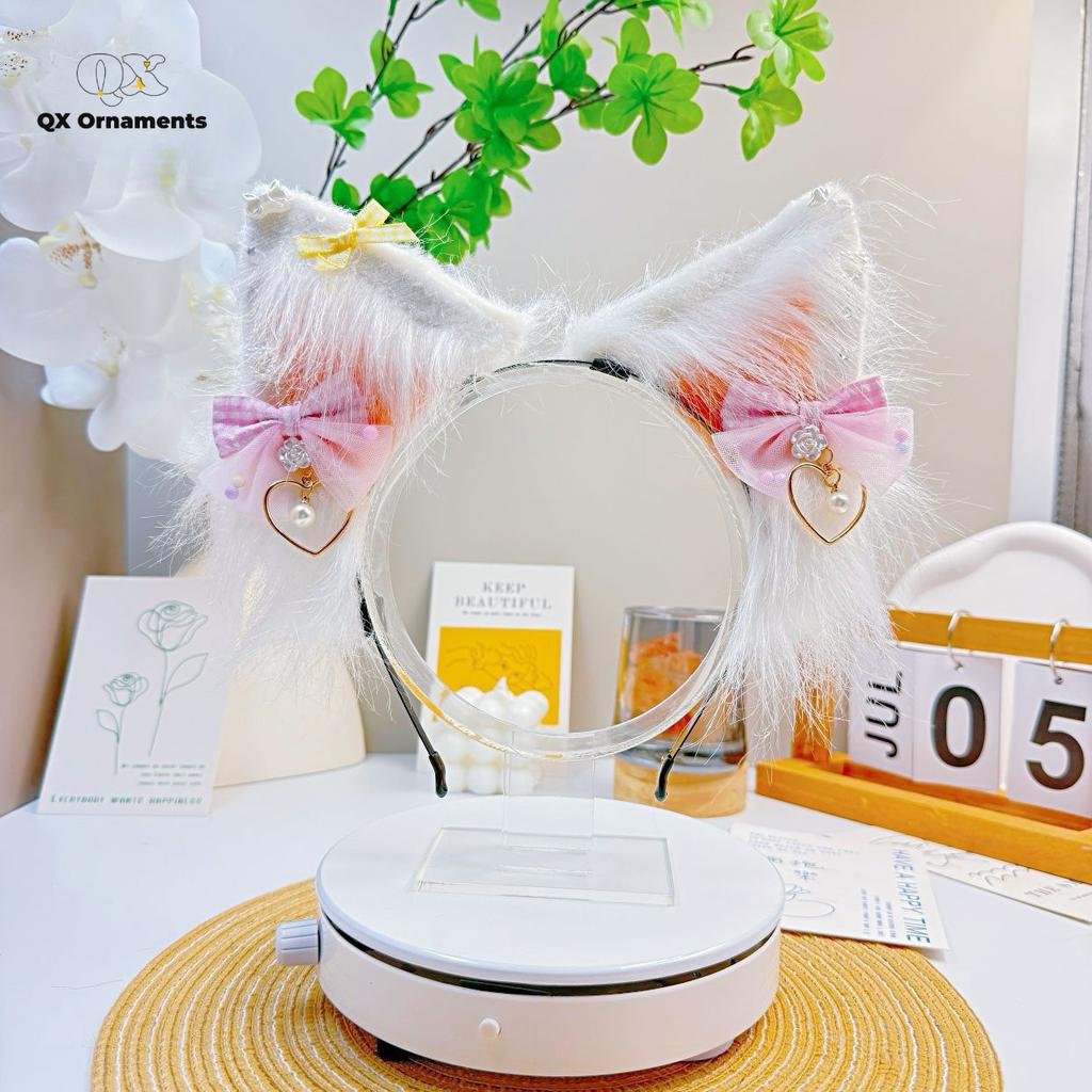 Handmade faux animal ear hair accessories, plush cat ear headband cosplay Accessories DIY Headband with cat ears