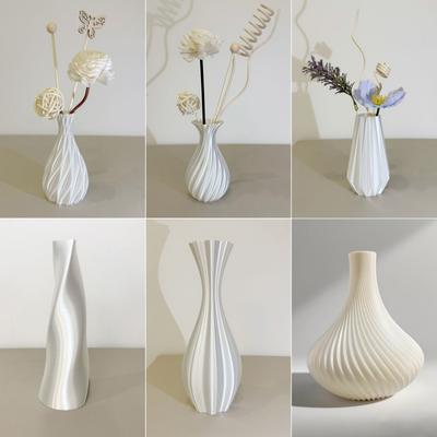 3D Printed Vase Modern Style Vase Flower Vase With Swirl Pattern Aesthetic Floral Display Vase For Living Room Desktop Decor